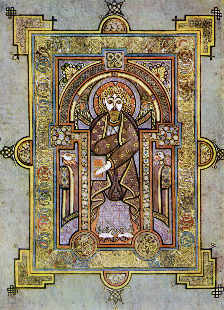 Detail of Portrait of St Matthew, 800 AD by Anonymous