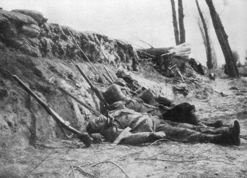 Detail of French Zouave infantry killed by gas, Second Battle of Ypres, Belgium by Anonymous