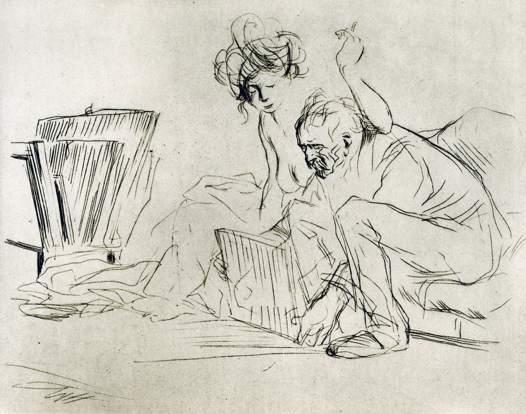 Detail of The Model at Rest by Jean Louis Forain