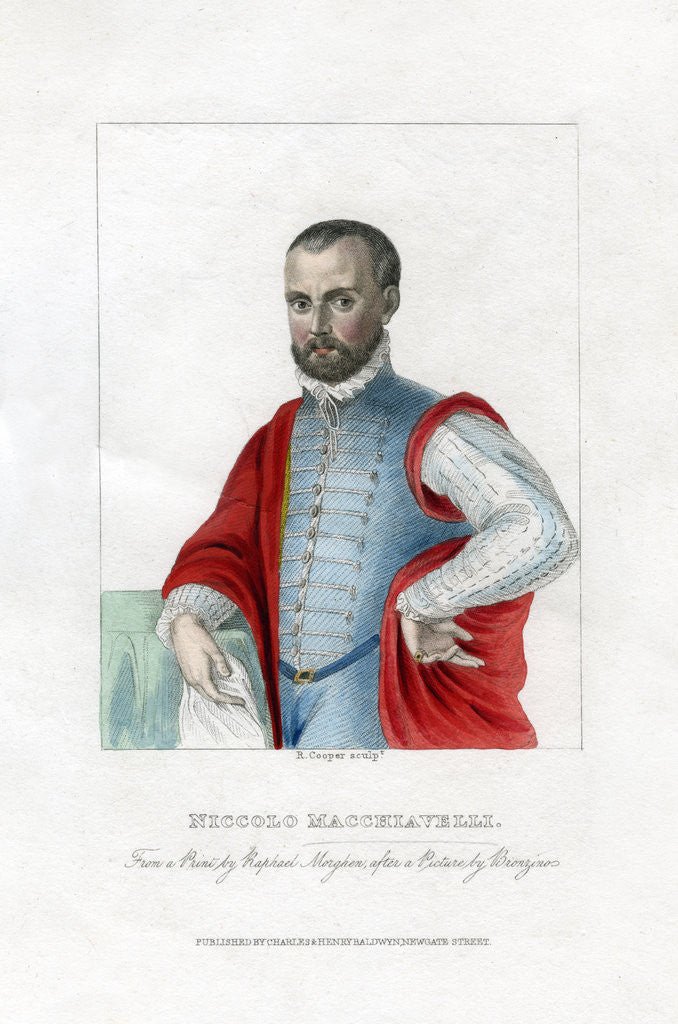 Detail of Niccolo Machiavelli, Italian Renaissance political philosopher by R Cooper