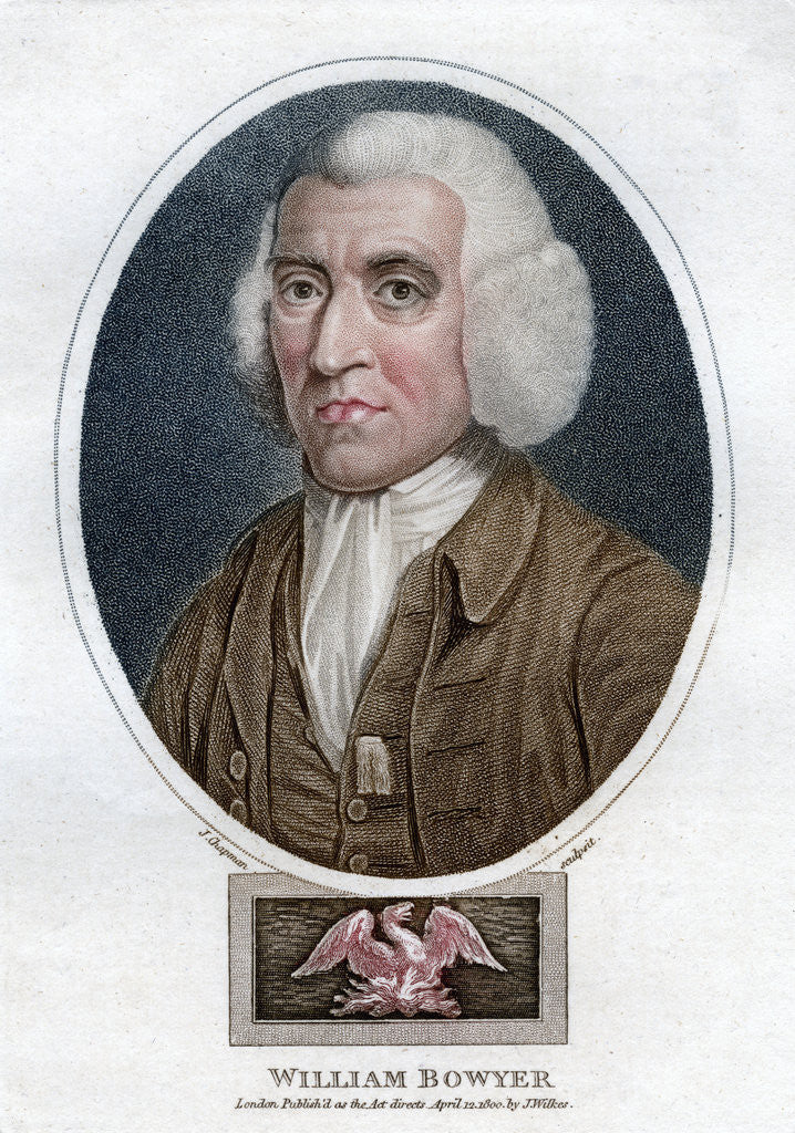 Detail of William Bowyer, 18th century English printer and literary editor by J Chapman
