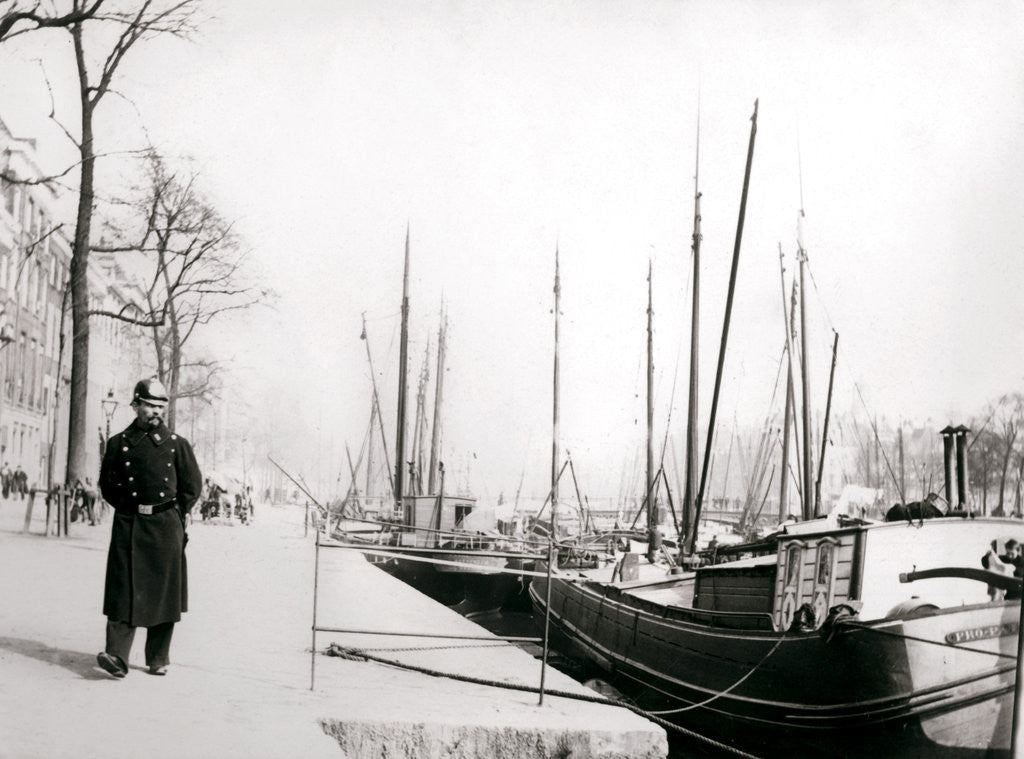 Detail of Policeman by a canal, Rotterdam by James Batkin