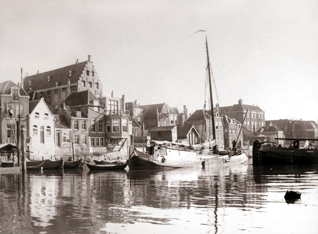 Detail of Canal boats, Dordrecht, Netherlands by James Batkin
