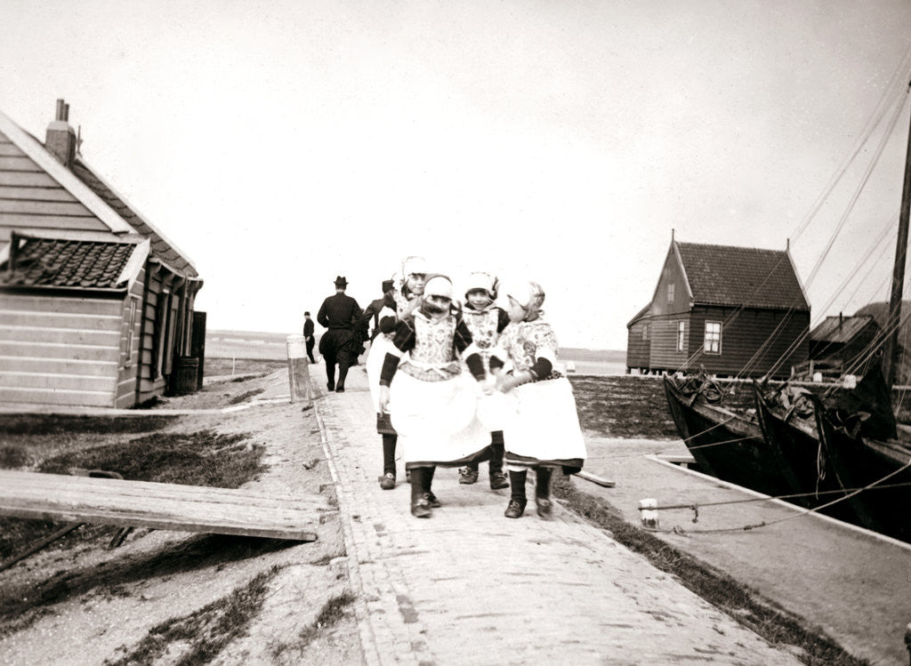 Detail of Children on Marken Island, Netherlands by James Batkin