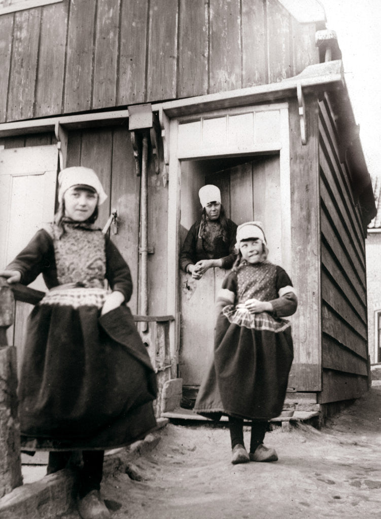 Detail of Girls in traditional dress, Marken Island, Netherlands by James Batkin