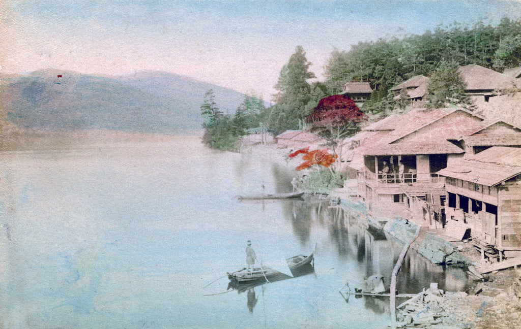 Detail of Village by water, Japan by Anonymous