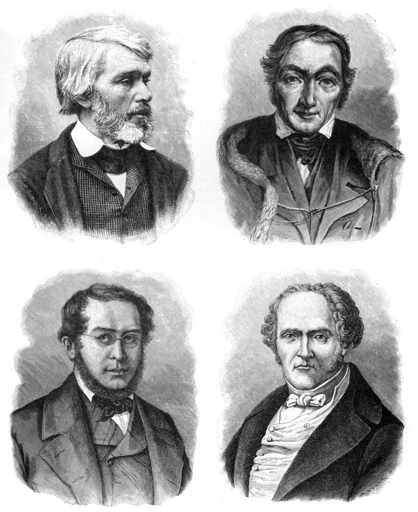 Detail of Four social theorists: Carlyle, Owen, Fourier and Proudhon by Anonymous