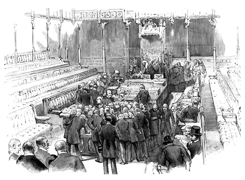 Detail of Swearing in Members at the House of Commons, Westmister, London by Anonymous