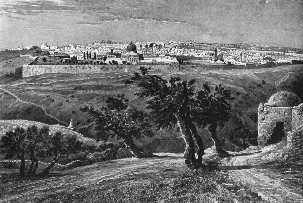Detail of Jerusalem, from the Mount of Olives by Anonymous