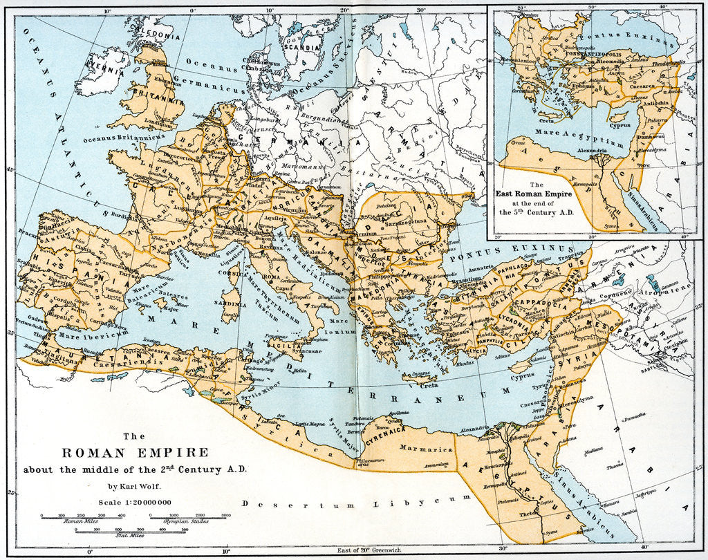 Detail of Map of the Roman Empire, 2nd century AD by Anonymous