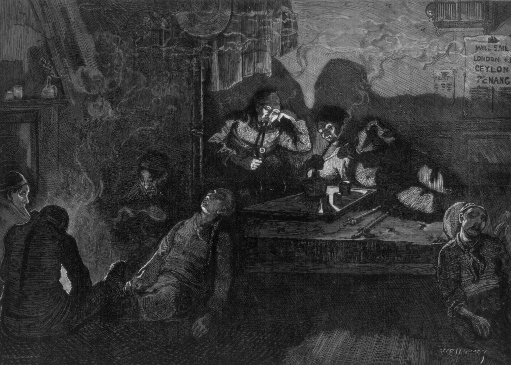 Detail of Opium smoking in the East End of London by WB Murrey