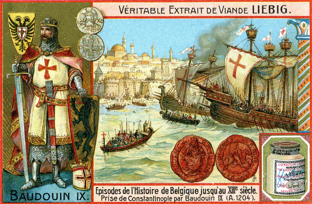 Detail of Episodes in the history of Belgium up until the 13th century: Baldwin I of Constantinople by Anonymous