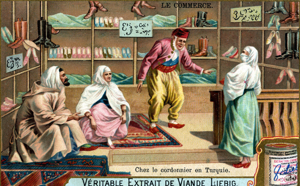 Detail of At a shoemaker's in Turkey by Anonymous