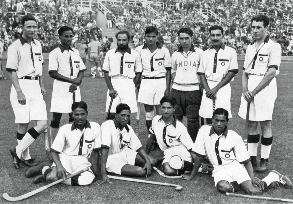 Detail of The Indian hockey team, gold medal winners, Berlin Olympics by Anonymous