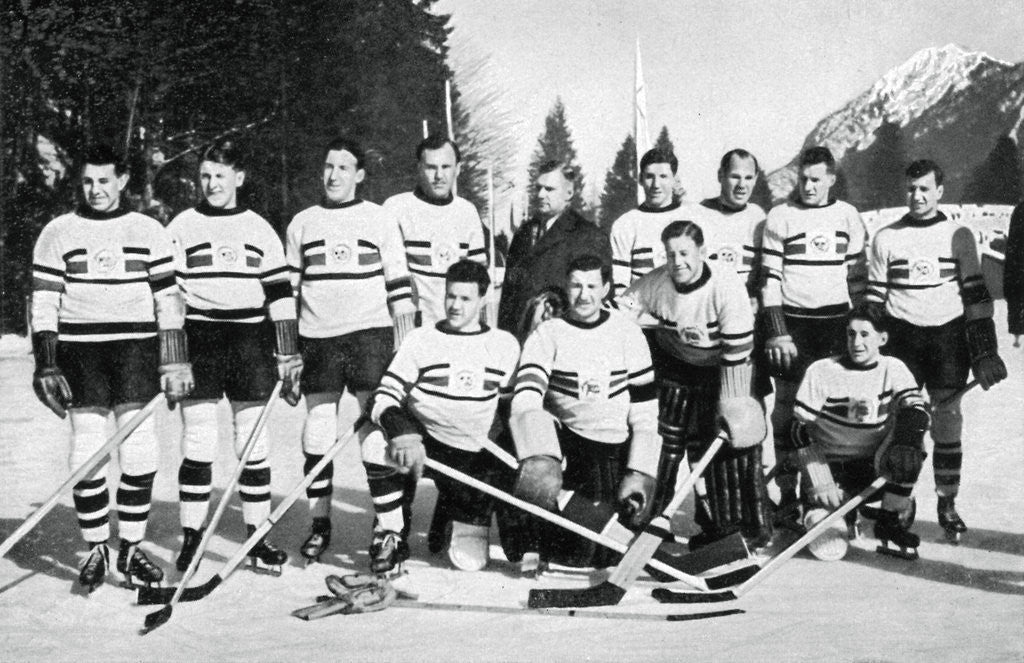 Detail of Great Britain ice hockey team, Winter Olympic Games, Garmisch-Partenkirchen, Germany by Anonymous