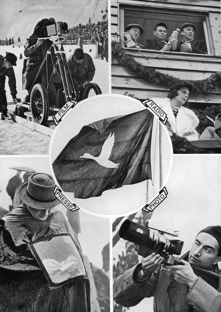 Detail of The media in action, Winter Olympic Games, Garmisch-Partenkirchen, Germany by Anonymous