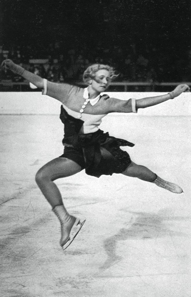 Detail of Vera Hrubá, Czech figure skater, Winter Olympic Games, Garmisch-Partenkirchen, Germany by Anonymous