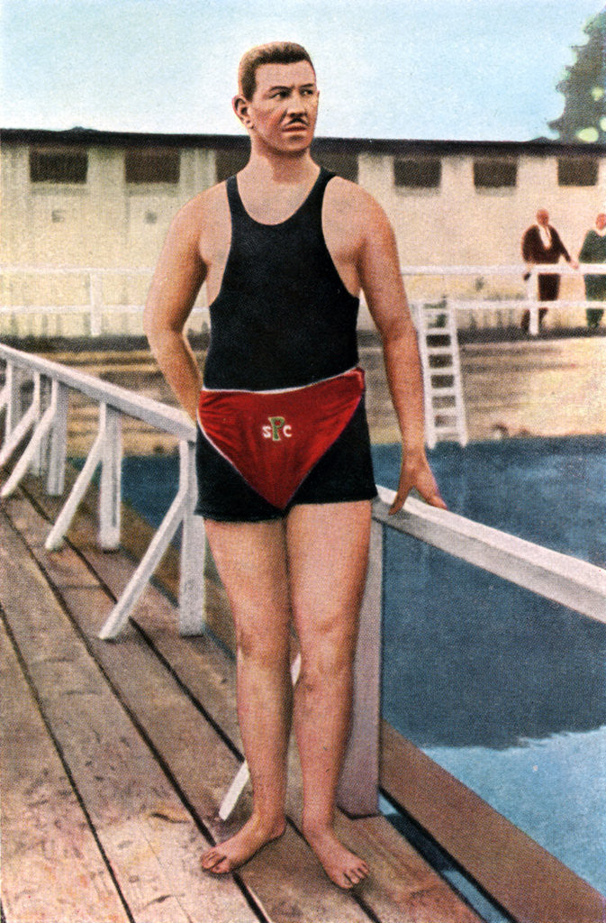 Detail of Emil Rausch, Geman swimmer, Olympic Games, St Louis, USA by Anonymous