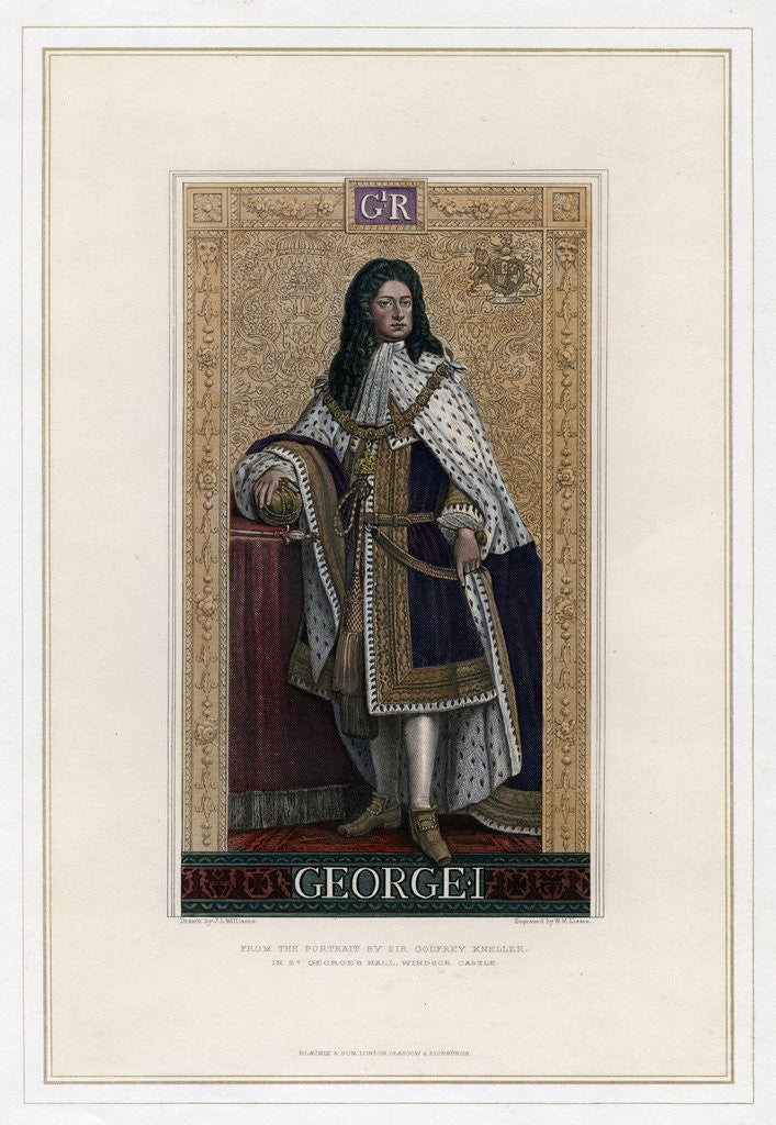 Detail of George I, King of Great Britain by William Home Lizars
