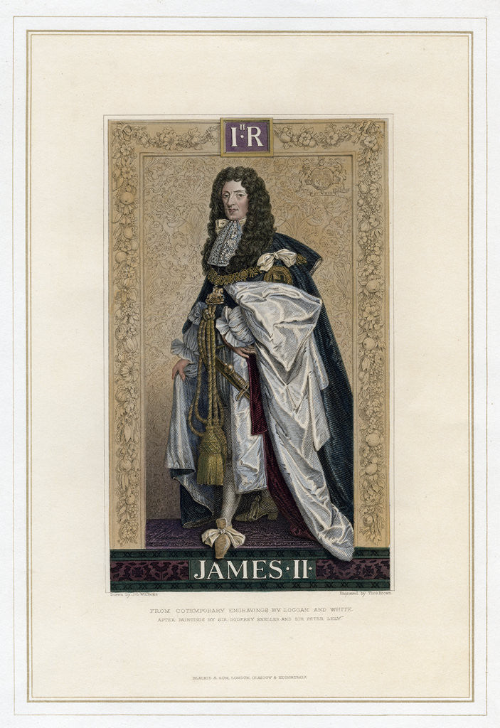 Detail of James II, King of England, Scotland and Ireland by T Brown