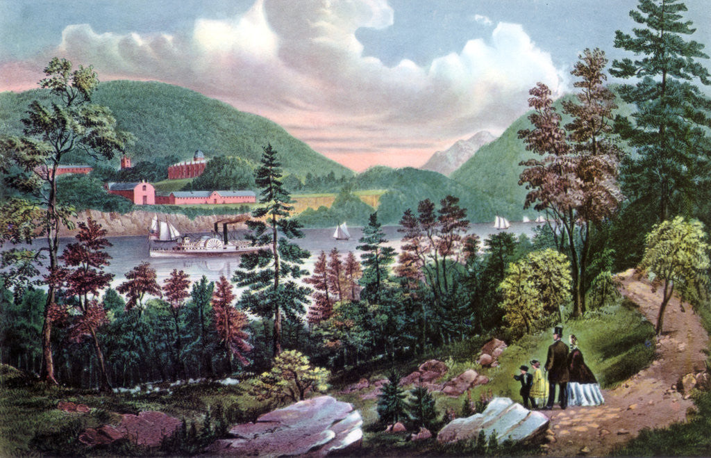 Detail of West Point, US Military Academy, from the opposite Shore by Currier and Ives