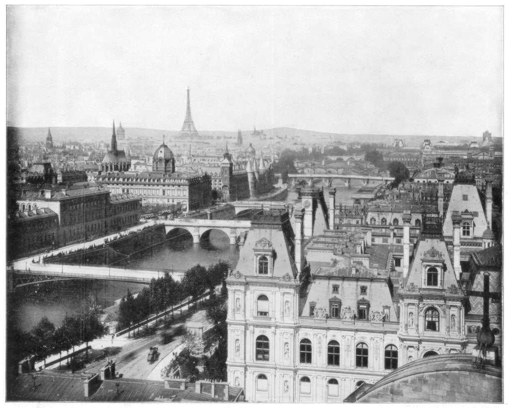 Detail of Panorama of Paris, France by John L Stoddard