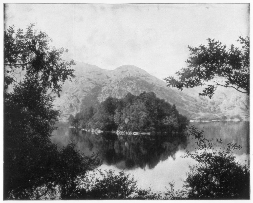Detail of Ellen's Isle, Loch Katrine, Scotland by John L Stoddard