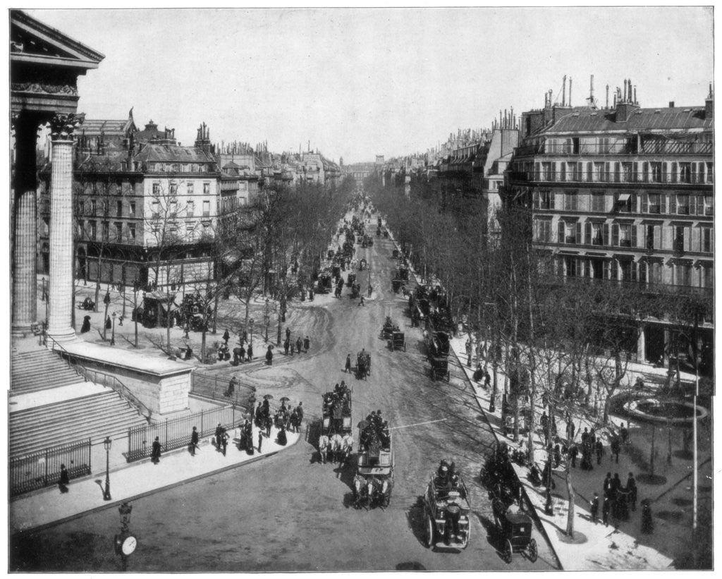 Detail of Boulevard de la Madeleine, Paris by John L Stoddard