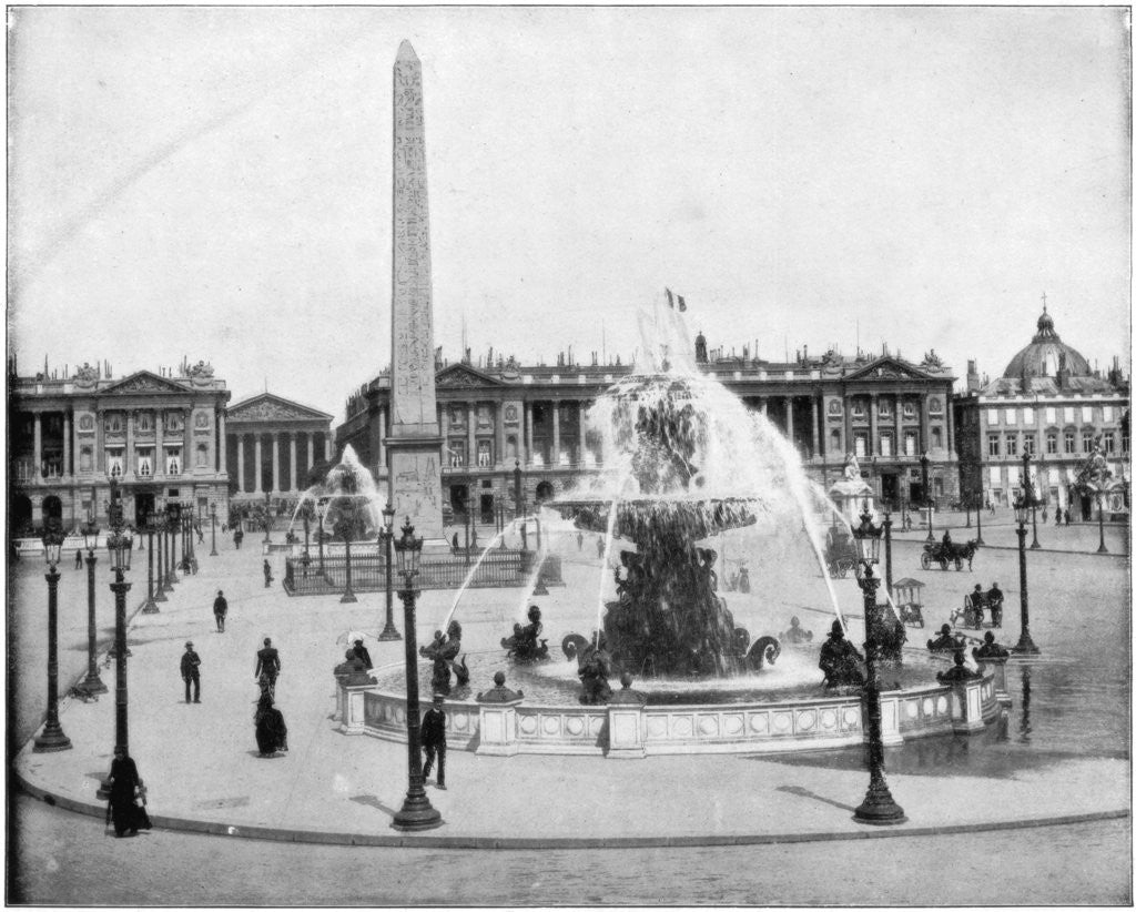 Detail of Place de la Concorde, Paris by John L Stoddard