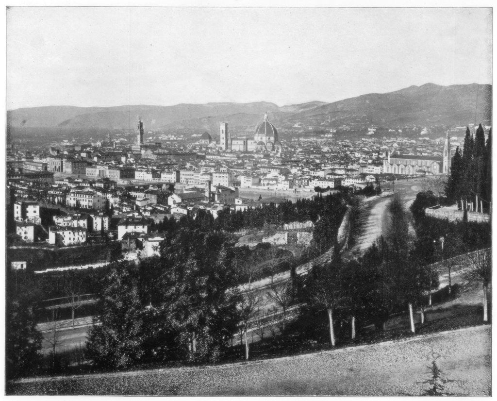 Detail of Panorama of Florence, Italy by John L Stoddard