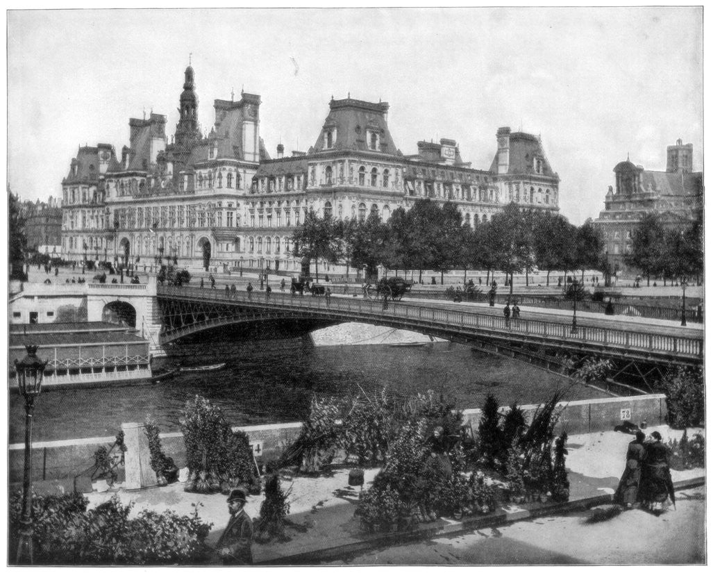 Detail of Hotel de Ville, Paris by John L Stoddard