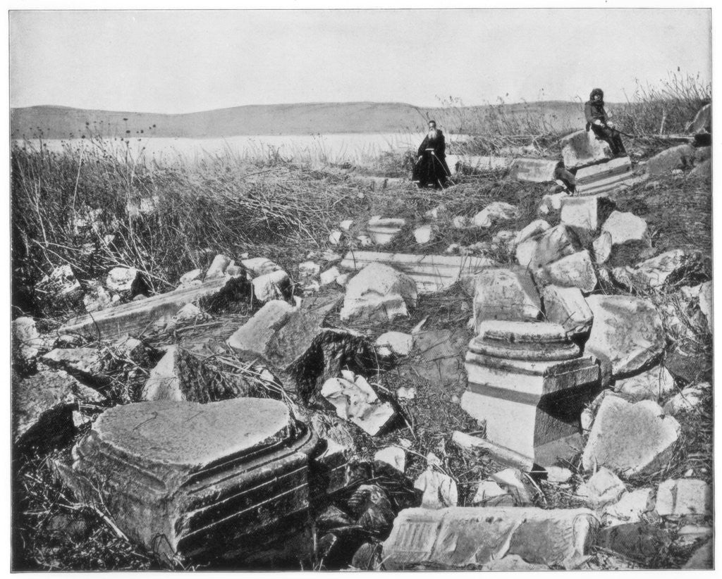 Detail of Capernaum, Galilee, Palestine by John L Stoddard