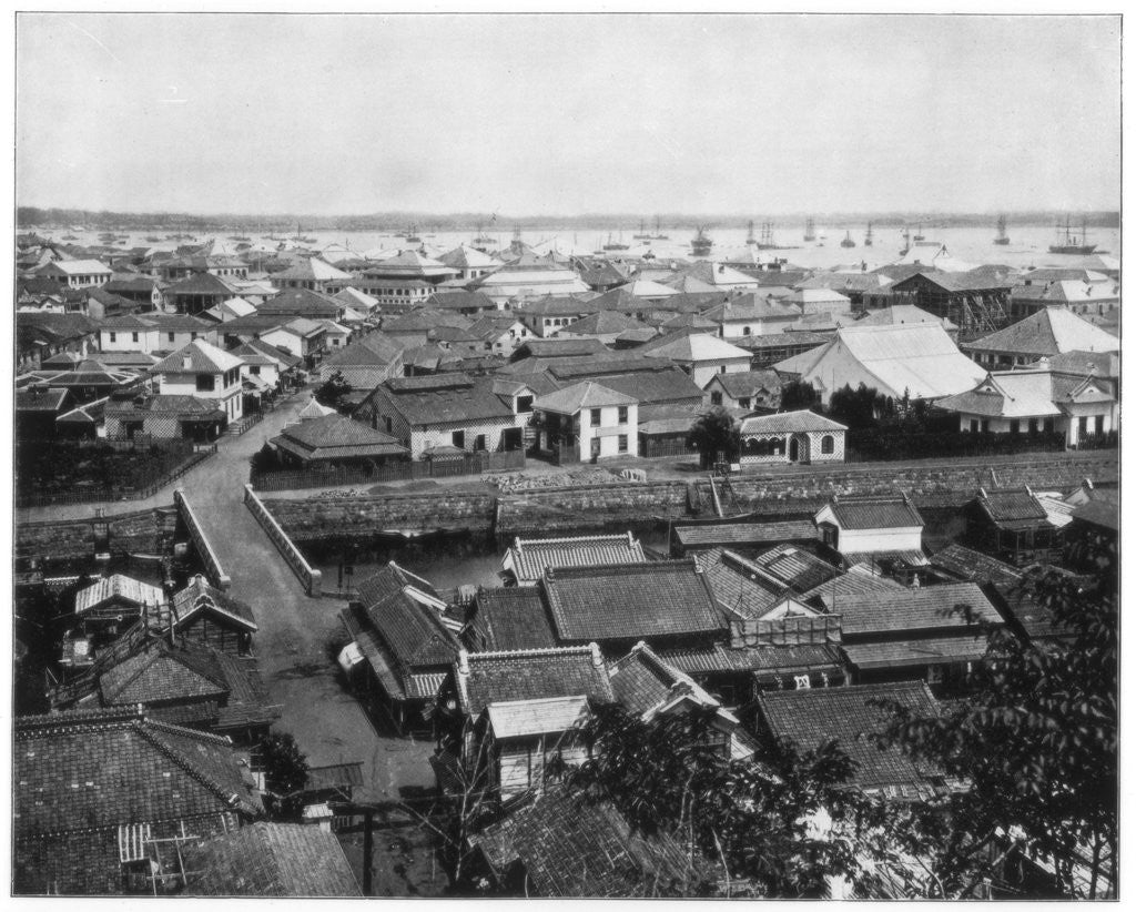 Detail of Yokohama, Japan by John L Stoddard