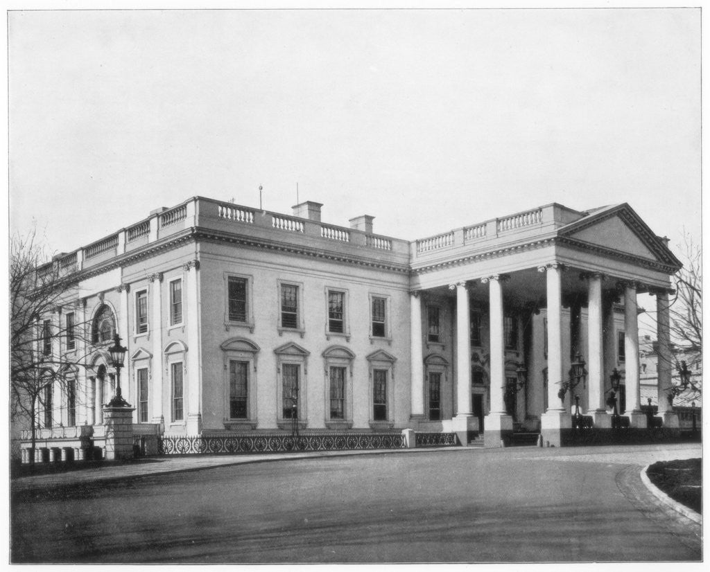 Detail of The White House, Washington DC by John L Stoddard