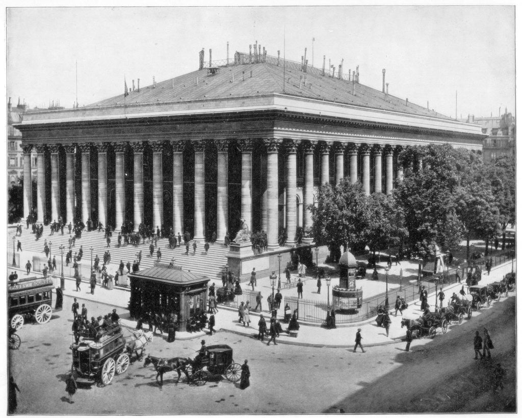 Detail of The Bourse, Paris by John L Stoddard