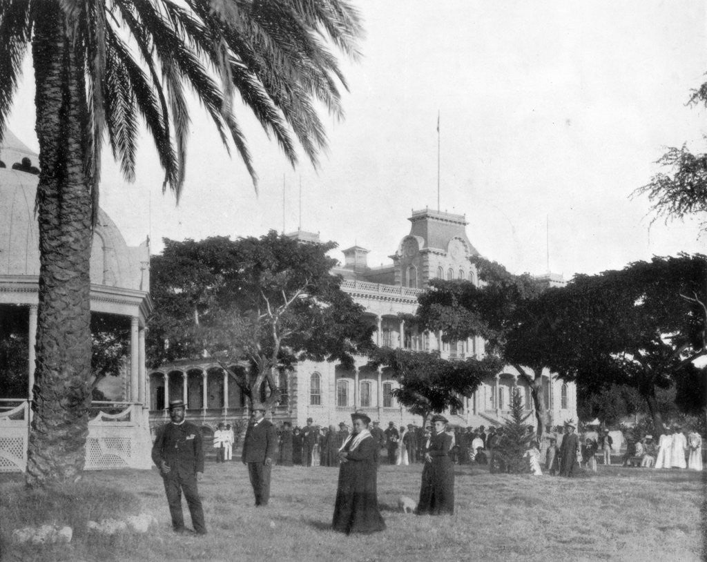 Detail of Royal Palace, Honolulu, Sandwich Islands by John L Stoddard