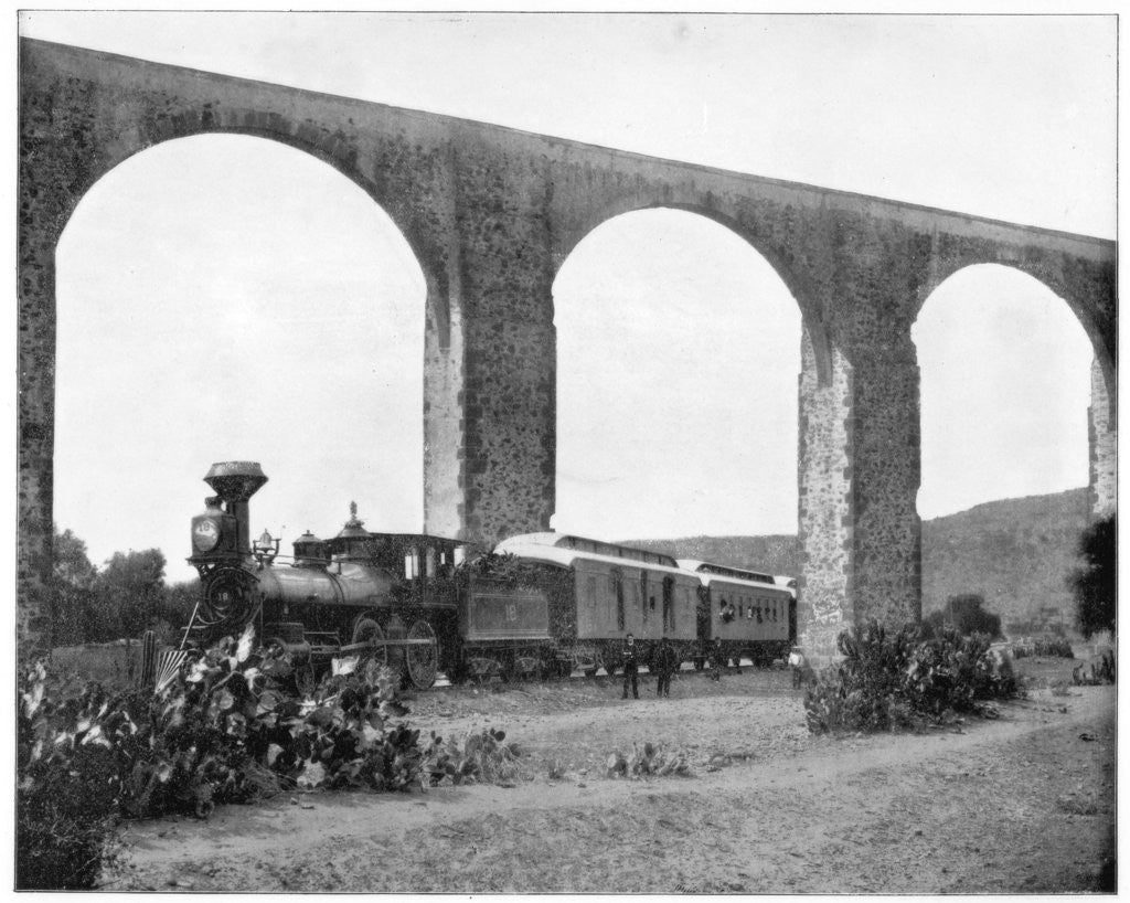 Detail of Aqueduct near Queretaro, Mexico by John L Stoddard