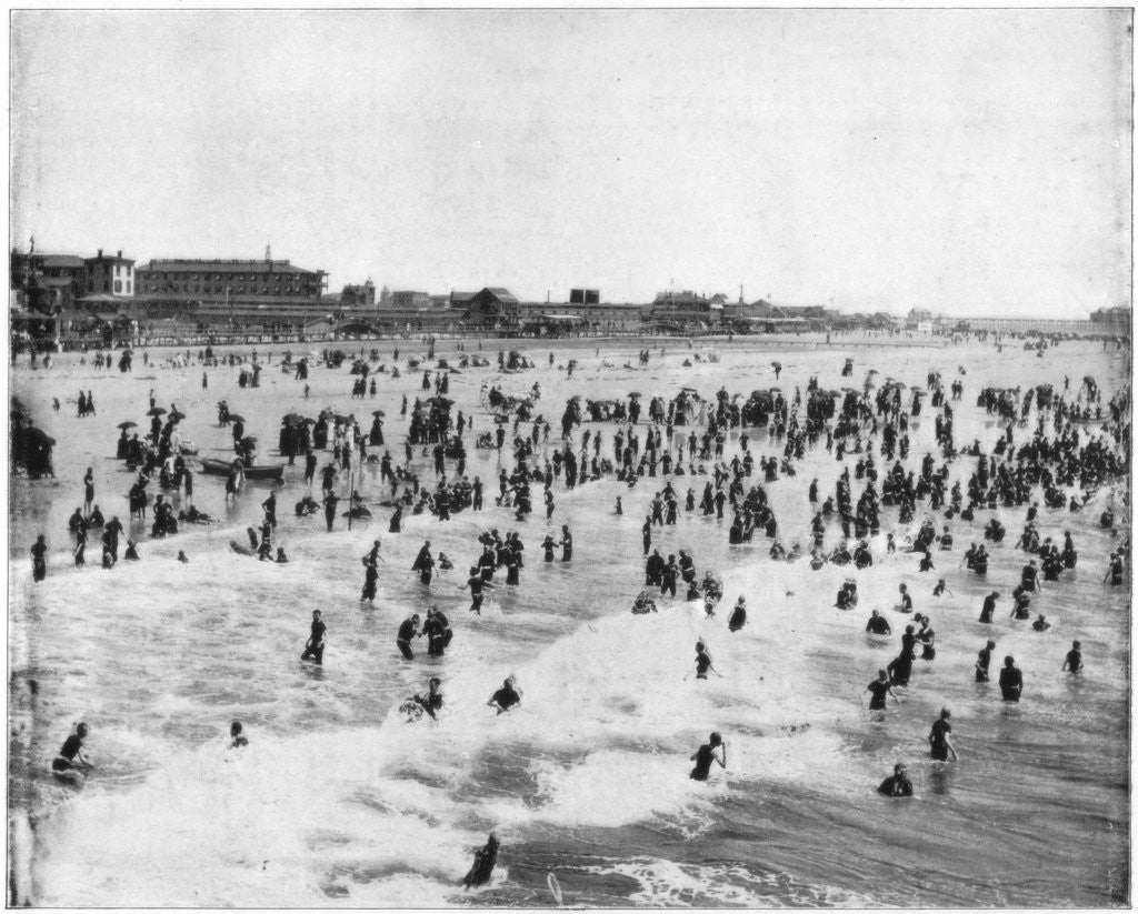 Detail of Beach at Atlantic City, New Jersey, USA by John L Stoddard