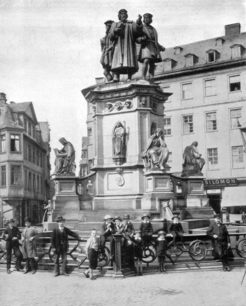 Detail of The Gutenberg Monument, Frankfurt, Germany by John L Stoddard