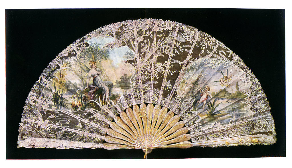 Detail of Fan by Duvelleroy by Jean Malvaux