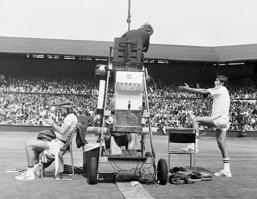 Detail of Ilie Nastase argues with the umpire by Associated Newspapers