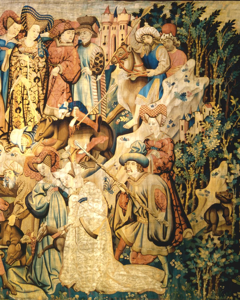 Detail of Devonshire Hunting Tapestry detail by Anonymous