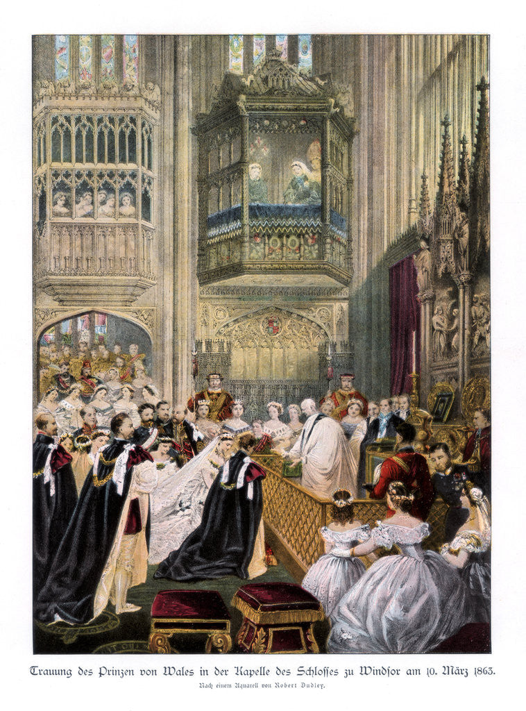 Detail of Princess Alexandra's and Prince Edward's wedding, St Georges Chapel at Windsor by Robert Dudley