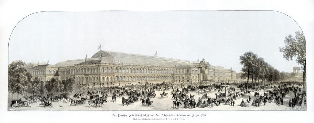 Detail of Exterior of the Palace of Industry, Exposition Universelle, Paris by Benoist