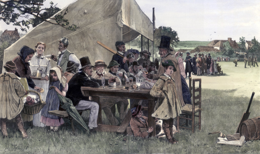 Detail of A country cricket match, Sussex by John Robertson Reid