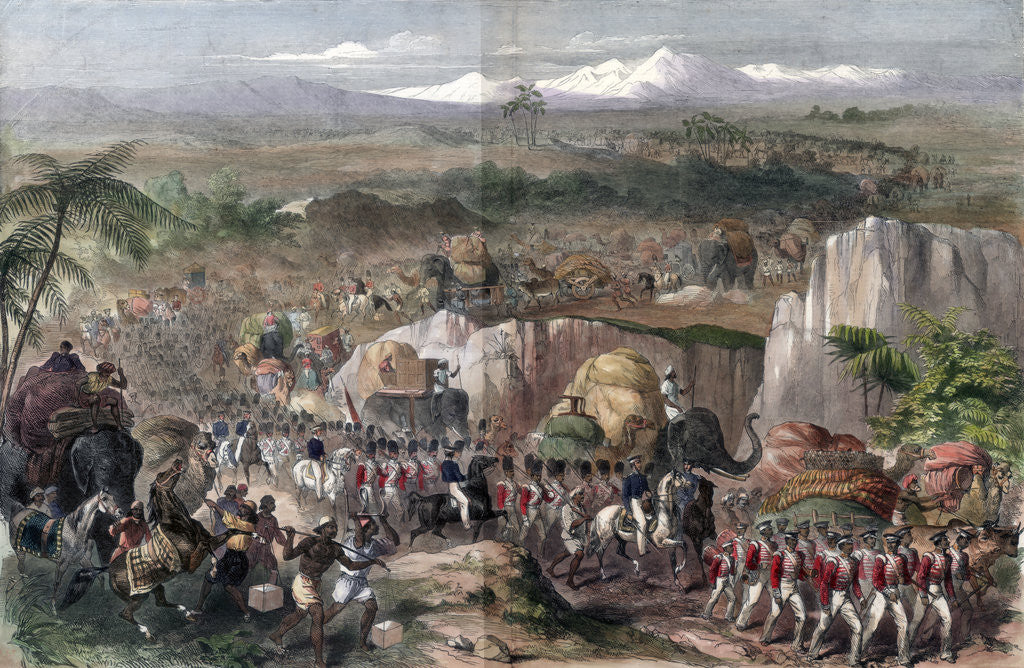 Detail of March of troops in India by Anonymous