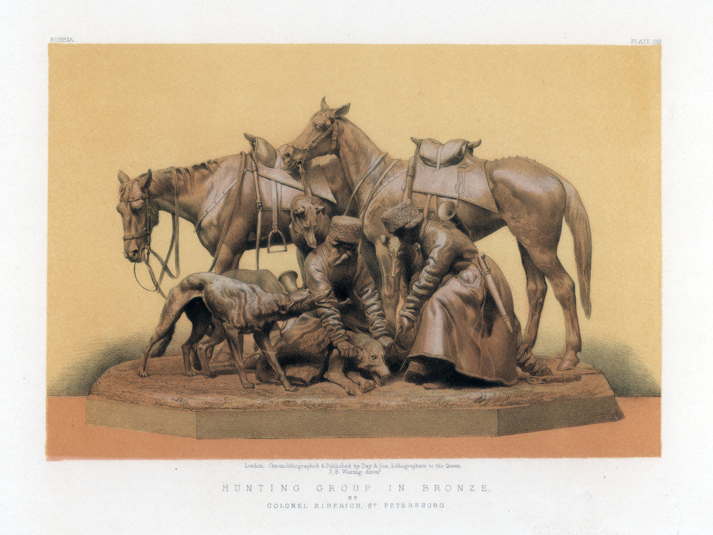 Detail of Hunting Group in Bronze by John Burley Waring