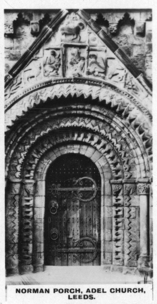 Detail of Norman Porch, Adel Church, Leeds by Anonymous