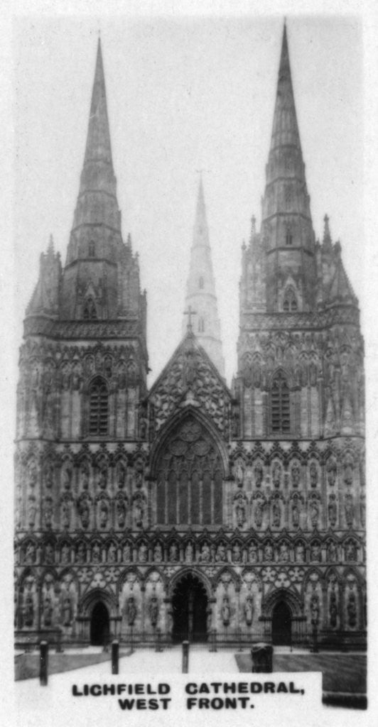 Detail of 'Lichfield Cathedral, West Front', Staffordshire by Anonymous