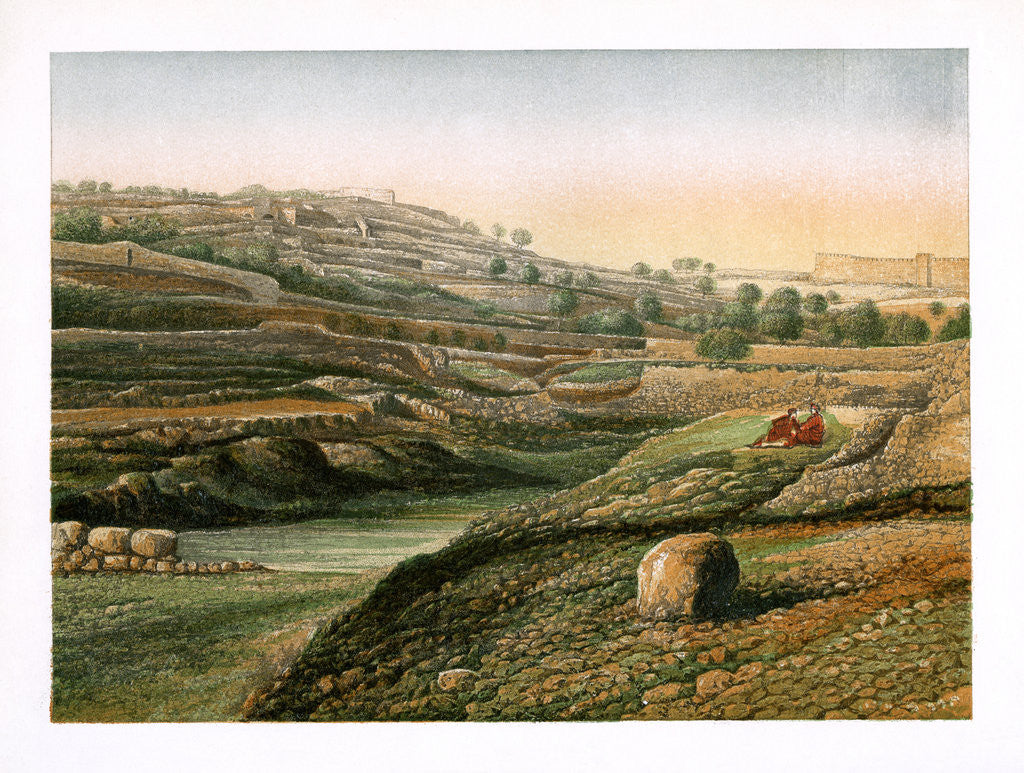 Detail of The Valley and Lower Pool of Gihon, Jerusalem by W Dickens